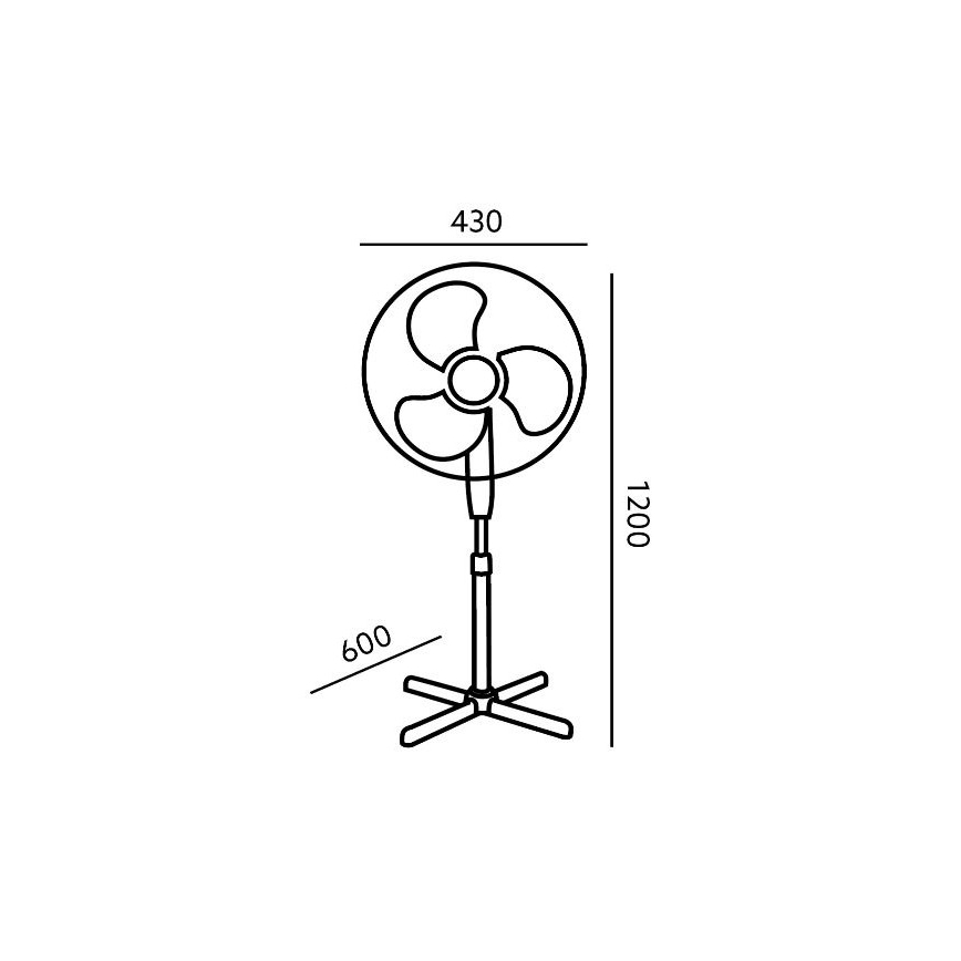 Stojanový ventilátor VIENTO 45W/230V biela