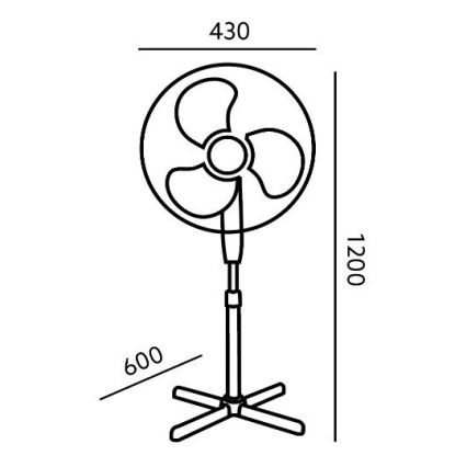 Stojanový ventilátor VIENTO 45W/230V čierna