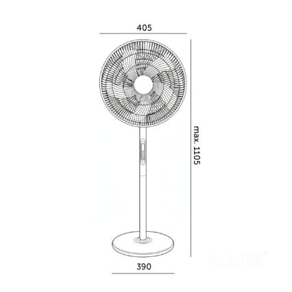 Stojanový ventilátor VIENTO-R 40W/230V biely + diaľkové ovládanie