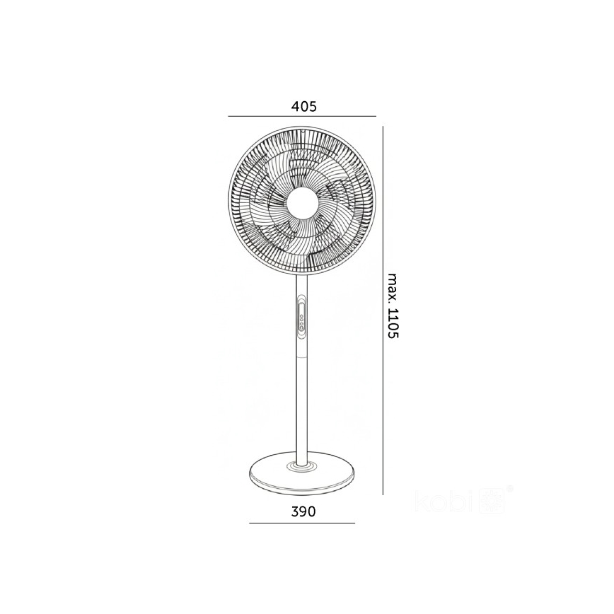 Stojanový ventilátor VIENTO-R 40W/230V čierny + diaľkové ovládanie
