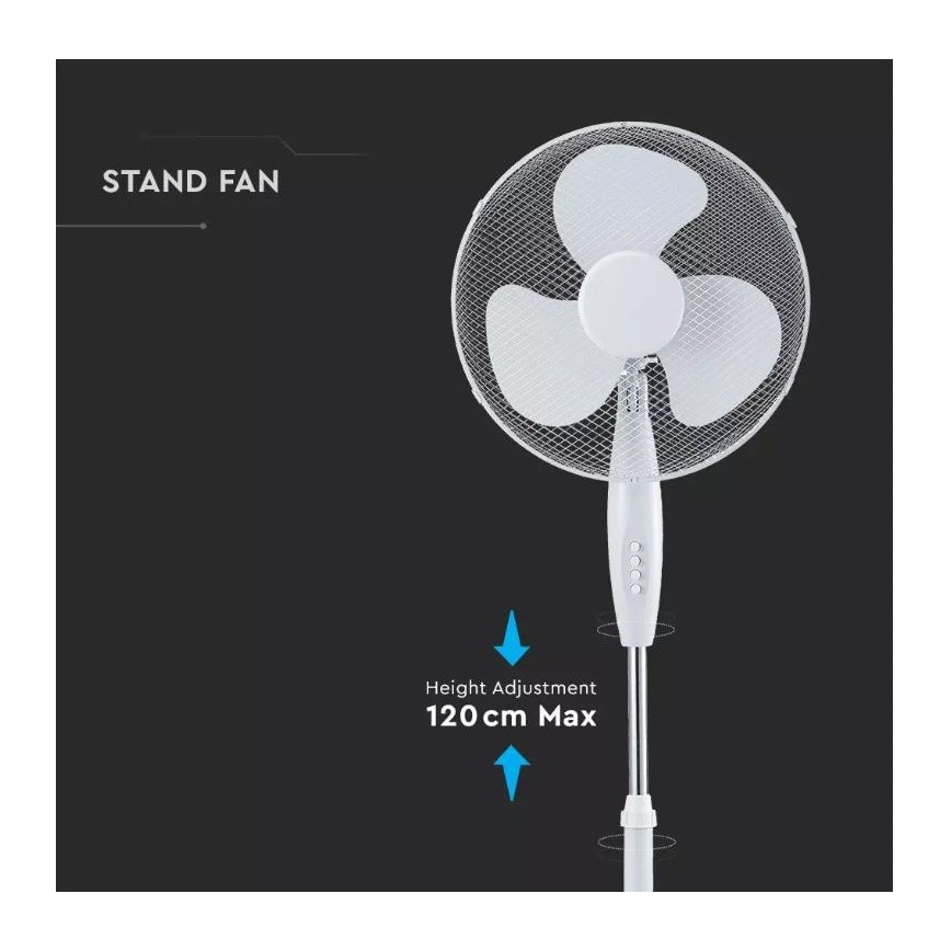 Stojanový ventilátor Ø 41 cm 40W/230V biela