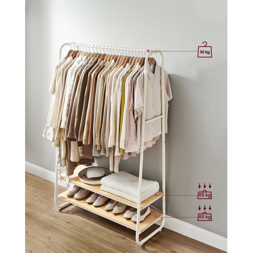 Stojanový vešiak LINEA biela/hnedá