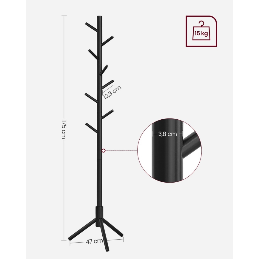 Stojanový vešiak LINEA čierny