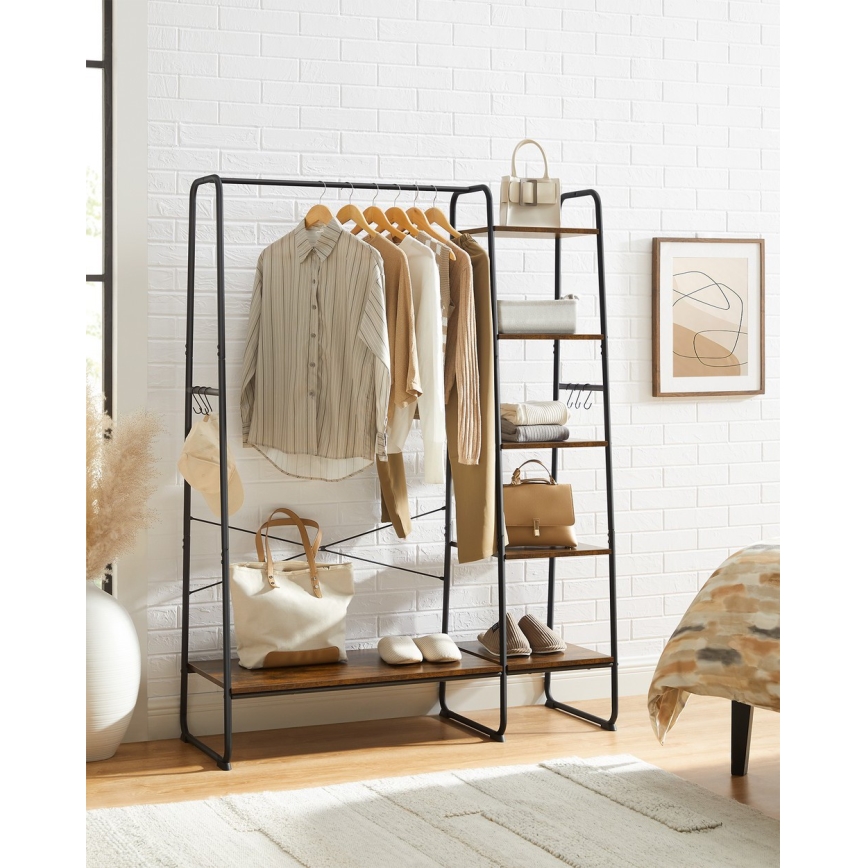 Stojanový vešiak LINEA hnedá/čierna