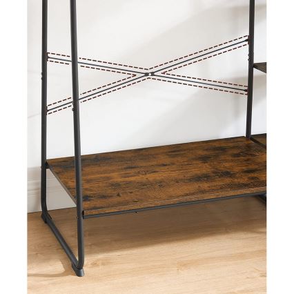 Stojanový vešiak LINEA hnedý/čierny