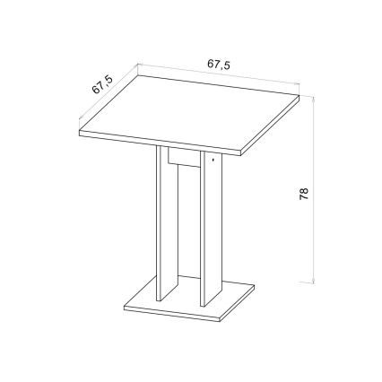 Stôl STRAPO 68x68 cm dub sonoma