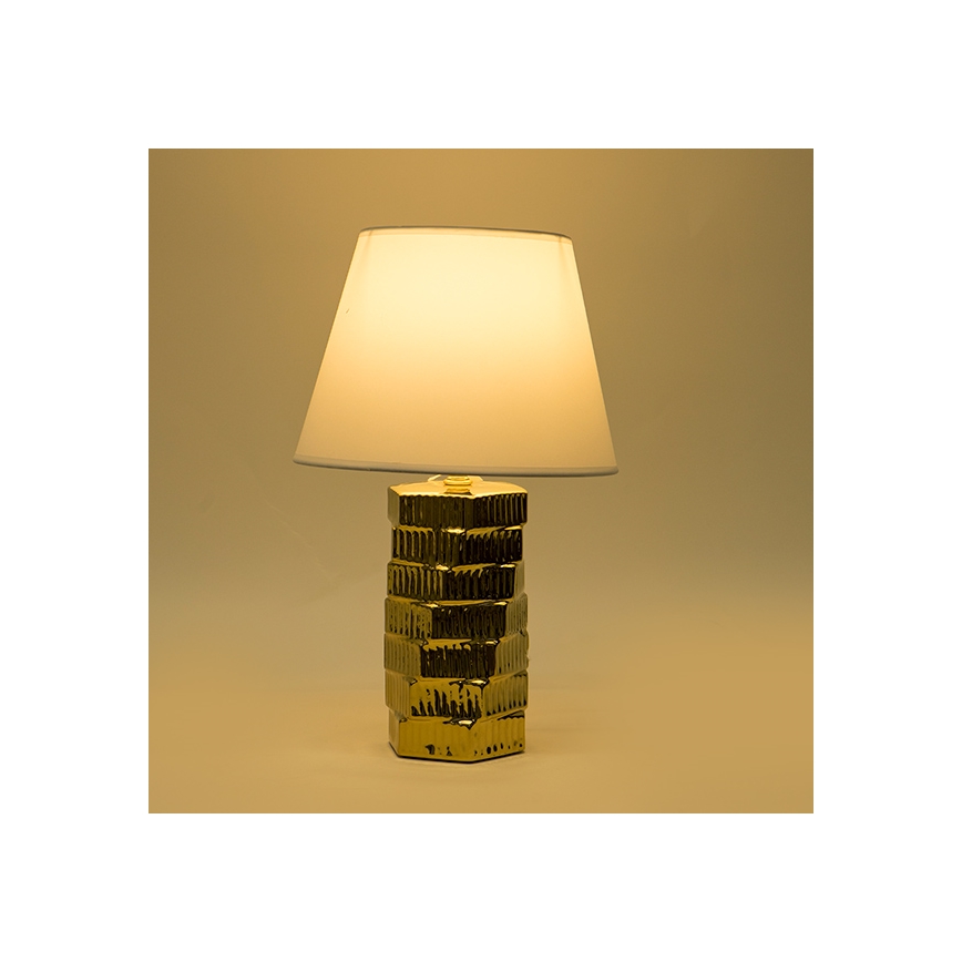 Stolná lampa 1xE14/40W/230V biela/zlatá