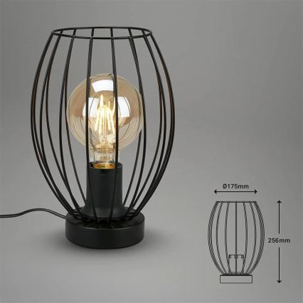Stolná lampa 1xE27/25W/230V čierna