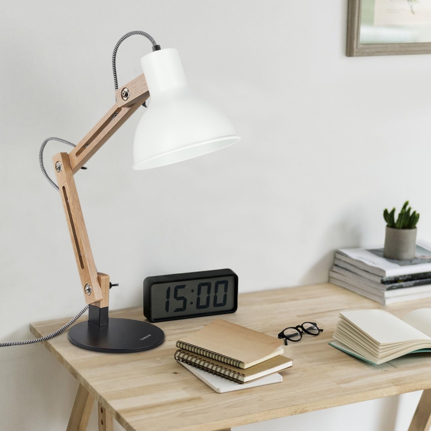 Stolná lampa 1xE27/40W/230V biela/čierna