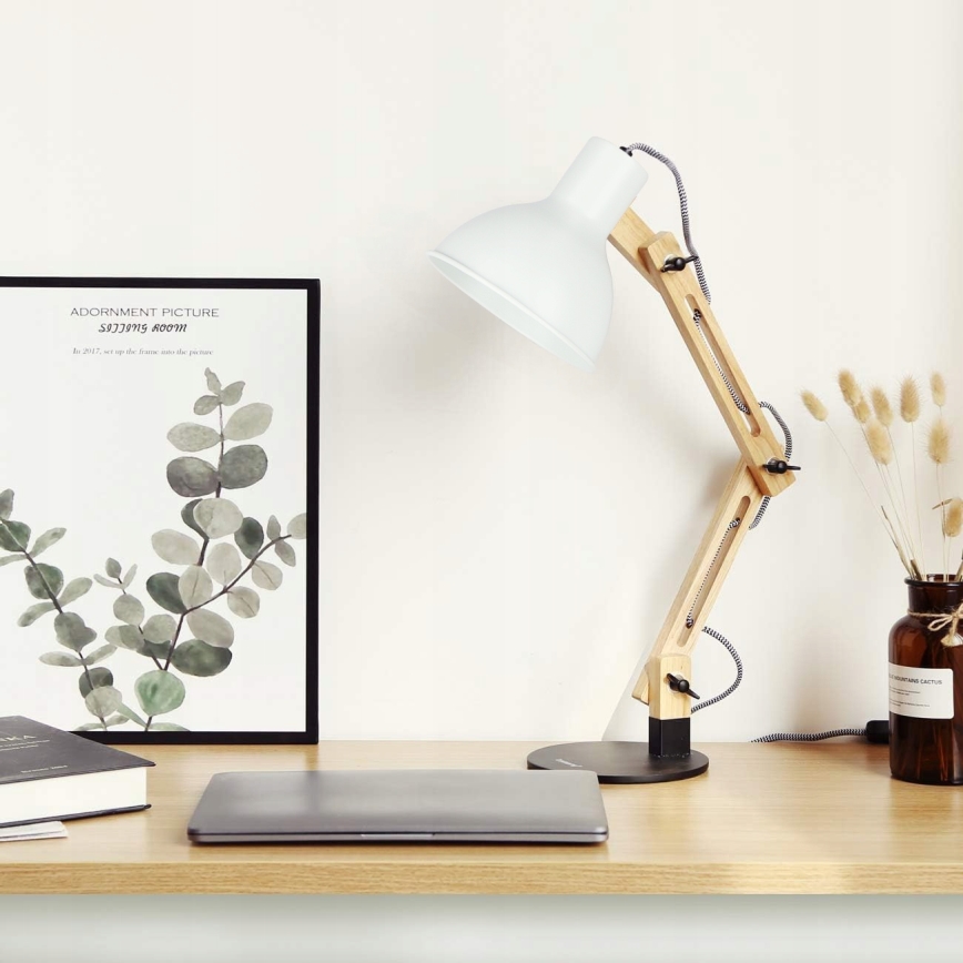 Stolná lampa 1xE27/40W/230V biela/čierna