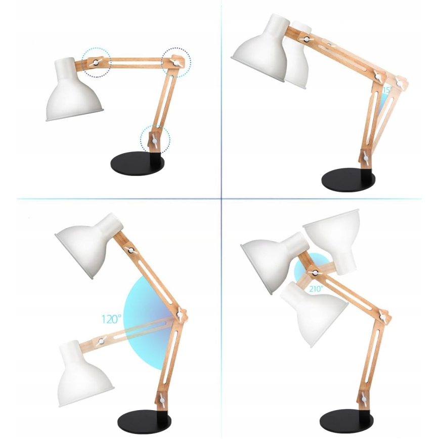 Stolná lampa 1xE27/40W/230V biela/čierna