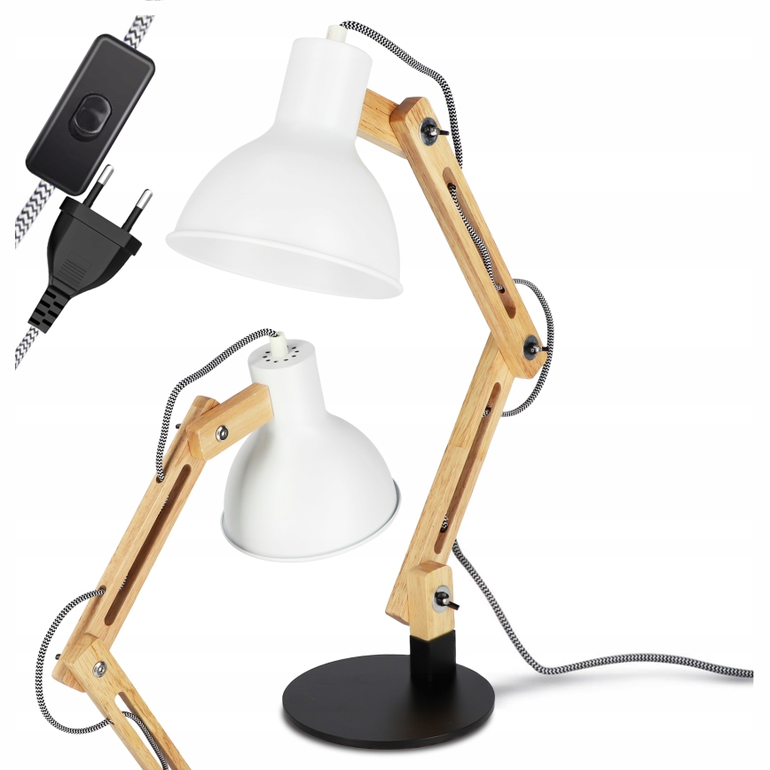 Stolná lampa 1xE27/40W/230V biela/čierna