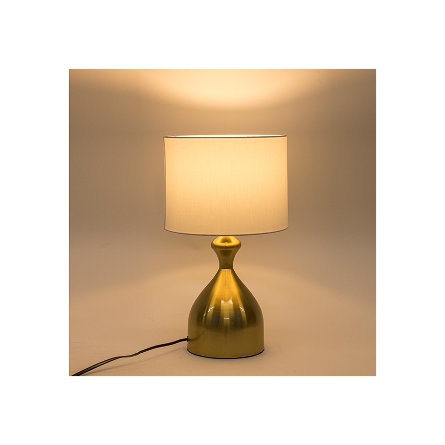 Stolná lampa 1xE27/40W/230V biela/zlatá