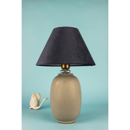 Stolná lampa 1xE27/40W/230V čierna/béžová