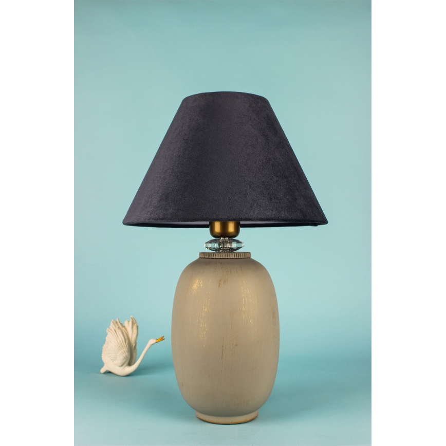 Stolná lampa 1xE27/40W/230V čierna/béžová