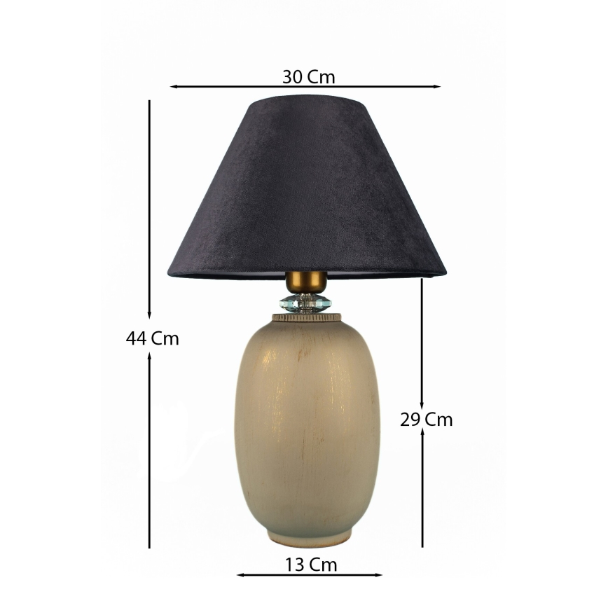 Stolná lampa 1xE27/40W/230V čierna/béžová