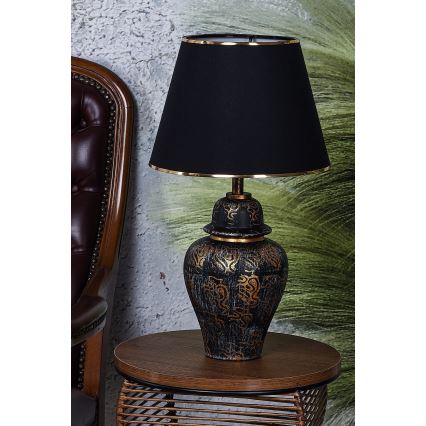 Stolná lampa 1xE27/40W/230V čierna