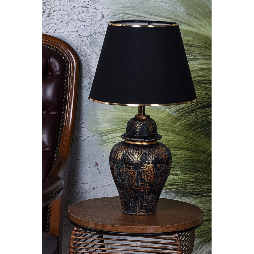 Stolná lampa 1xE27/40W/230V čierna