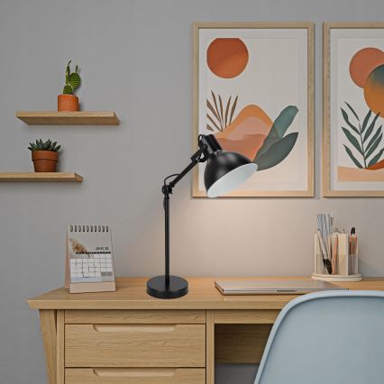 Stolná lampa 1xE27/40W/230V čierna