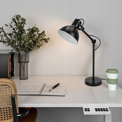 Stolná lampa 1xE27/40W/230V čierna