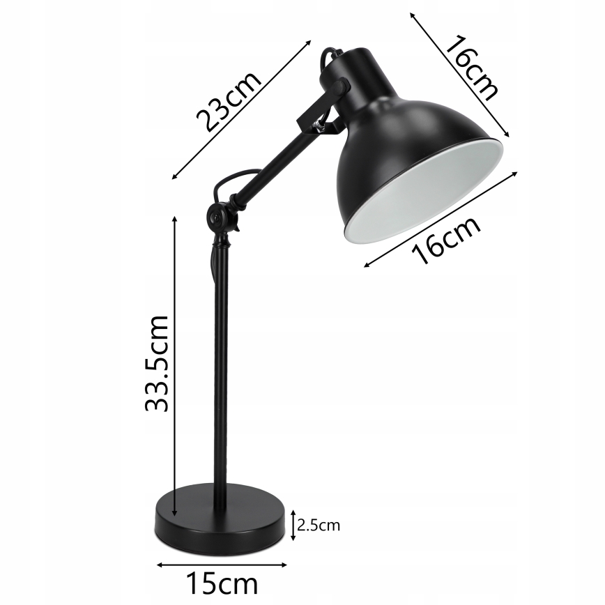 Stolná lampa 1xE27/40W/230V čierna