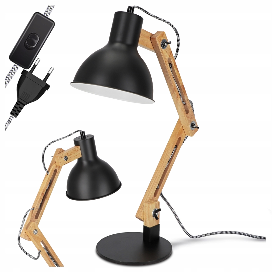 Stolná lampa 1xE27/40W/230V čierna