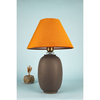 Stolná lampa 1xE27/40W/230V hnedá/oranžová