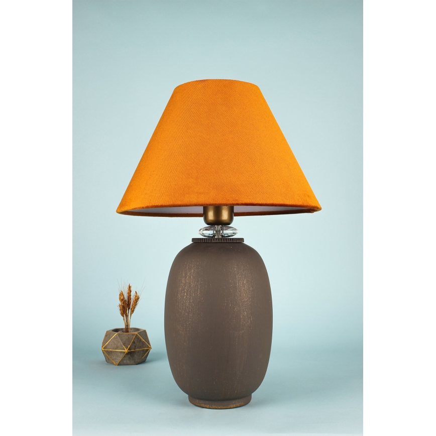 Stolná lampa 1xE27/40W/230V hnedá/oranžová