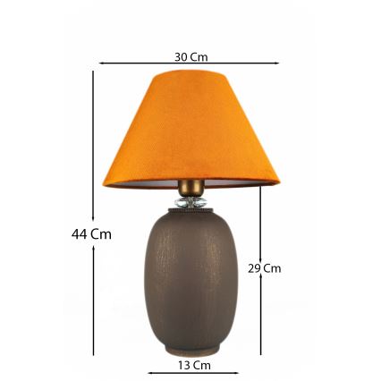 Stolná lampa 1xE27/40W/230V hnedá/oranžová