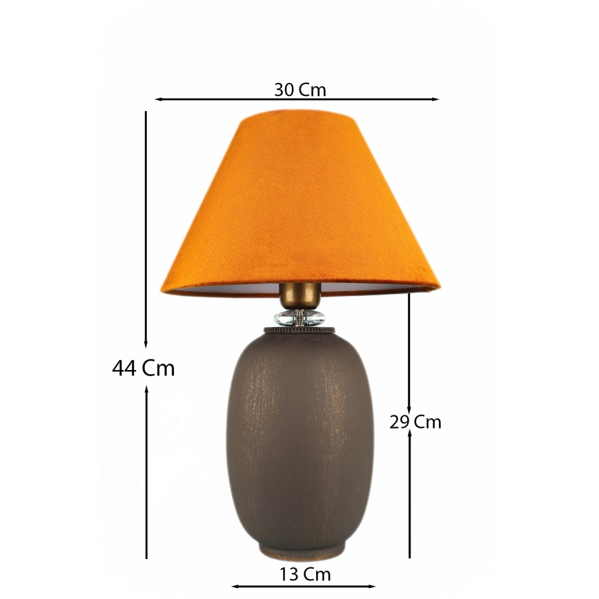 Stolná lampa 1xE27/40W/230V hnedá/oranžová