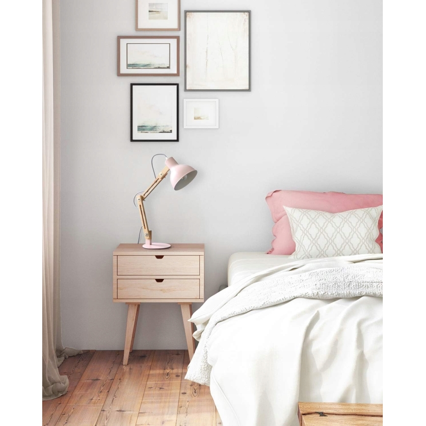 Stolná lampa 1xE27/40W/230V ružová