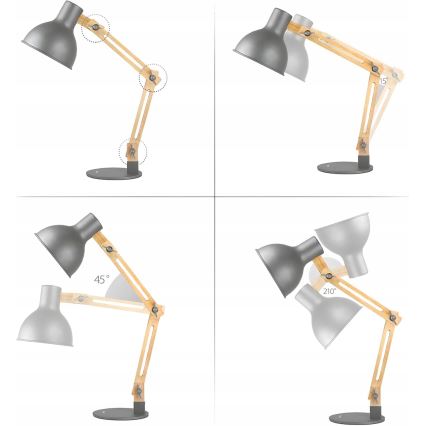 Stolná lampa 1xE27/40W/230V sivá