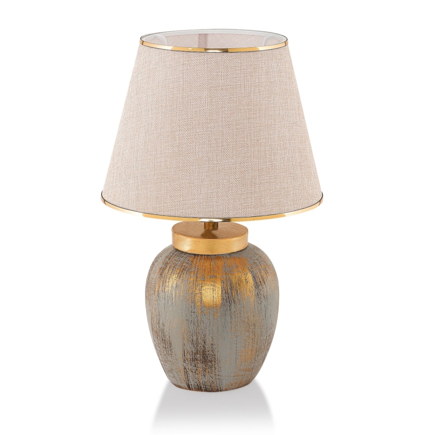 Stolná lampa 1xE27/40W/230V zlatá/béžová