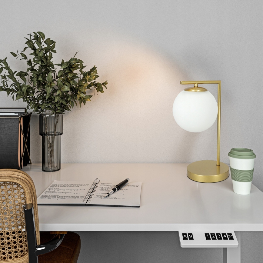 Stolná lampa 1xE27/40W/230V zlatá/biela