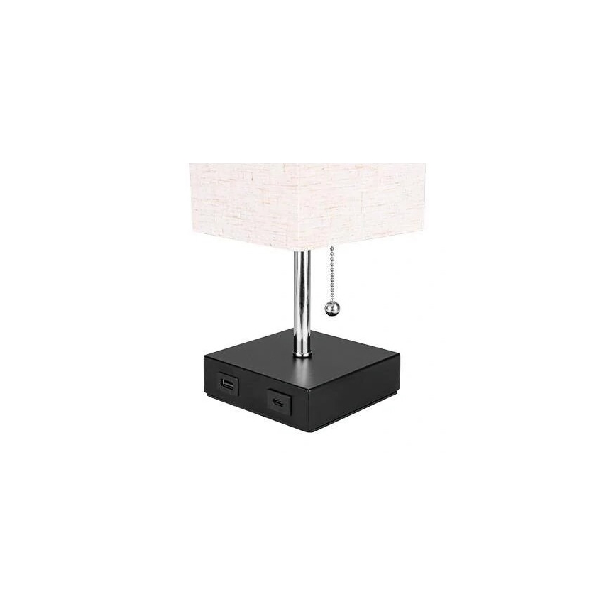 Stolná lampa 1xE27/60W/230V s USB nabíjačkou