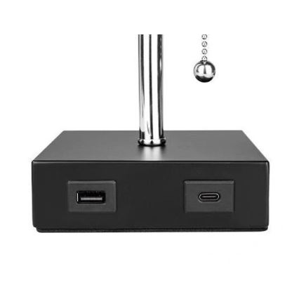Stolná lampa 1xE27/60W/230V s USB nabíjačkou