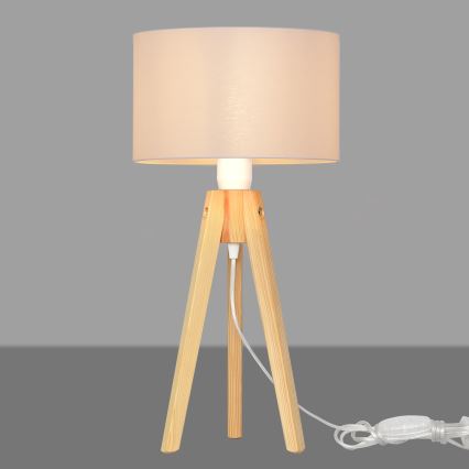 Stolná lampa ALBA 1xE27/15W/230V biela/borovica