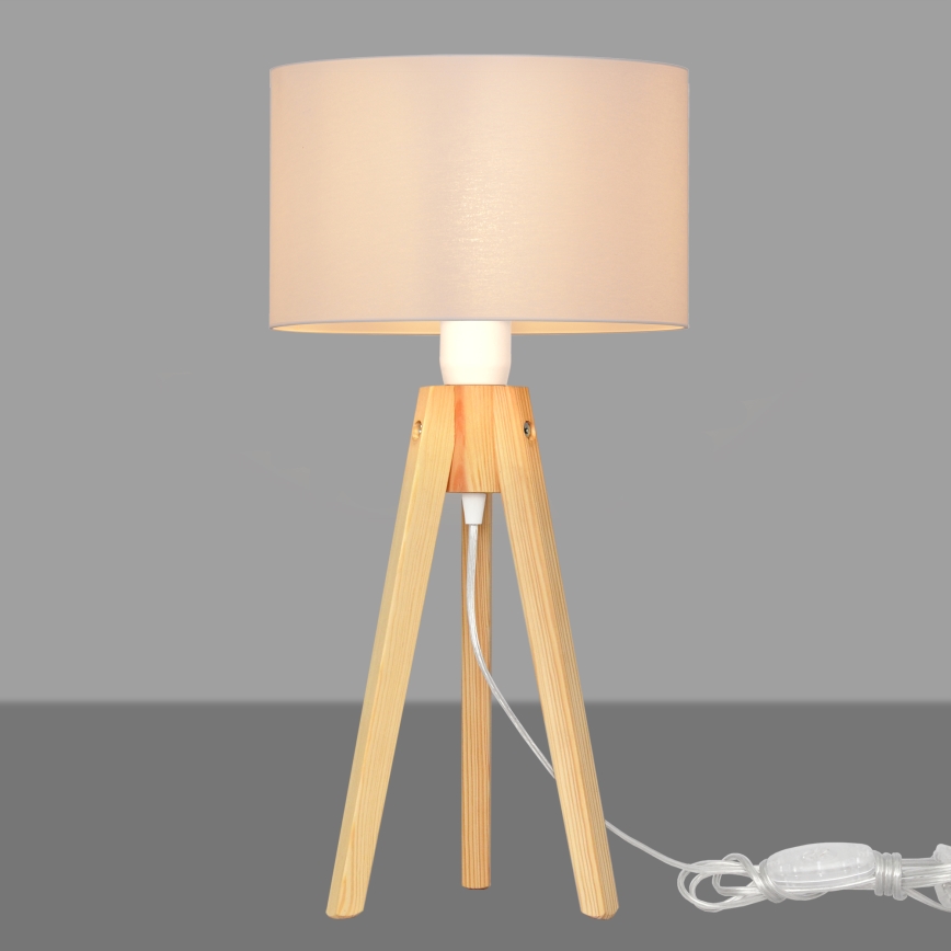 Stolná lampa ALBA 1xE27/15W/230V biela/borovica