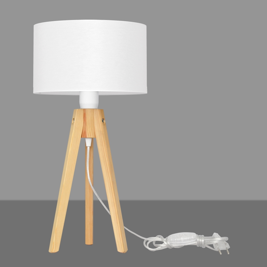 Stolná lampa ALBA 1xE27/15W/230V biela/borovica