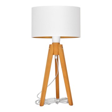 Stolná lampa ALBA 1xE27/15W/230V biela/zlatá/dub