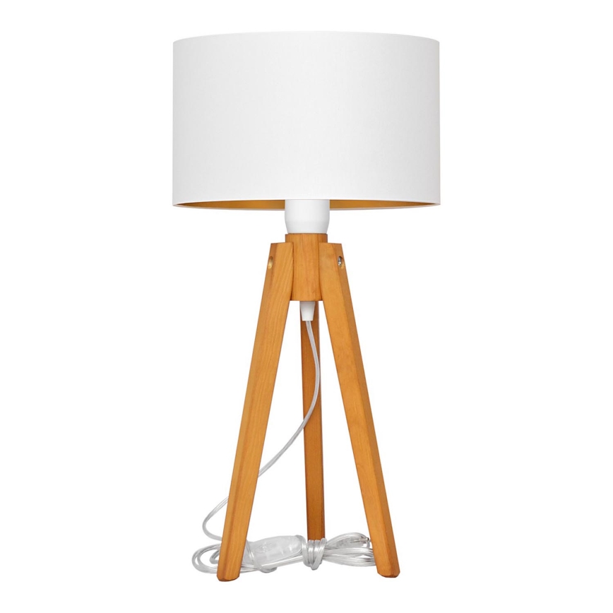 Stolná lampa ALBA 1xE27/15W/230V biela/zlatá/dub