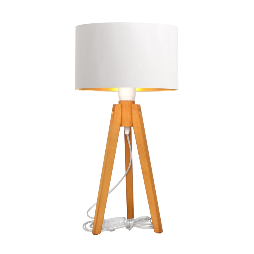Stolná lampa ALBA 1xE27/15W/230V biela/zlatá/dub