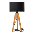 Stolná lampa ALBA 1xE27/15W/230V čierna/zlatá/dub