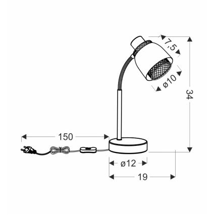 Stolná lampa ALEKSANDRIA 1xE14/40W/230V čierna/zlatá