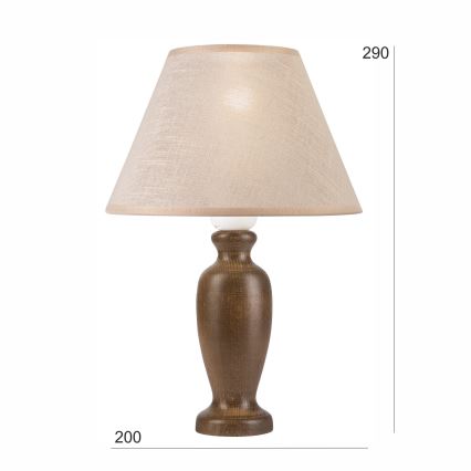 Stolná lampa AMFORA 1xE27/60W/230V tmavohnedá/buk