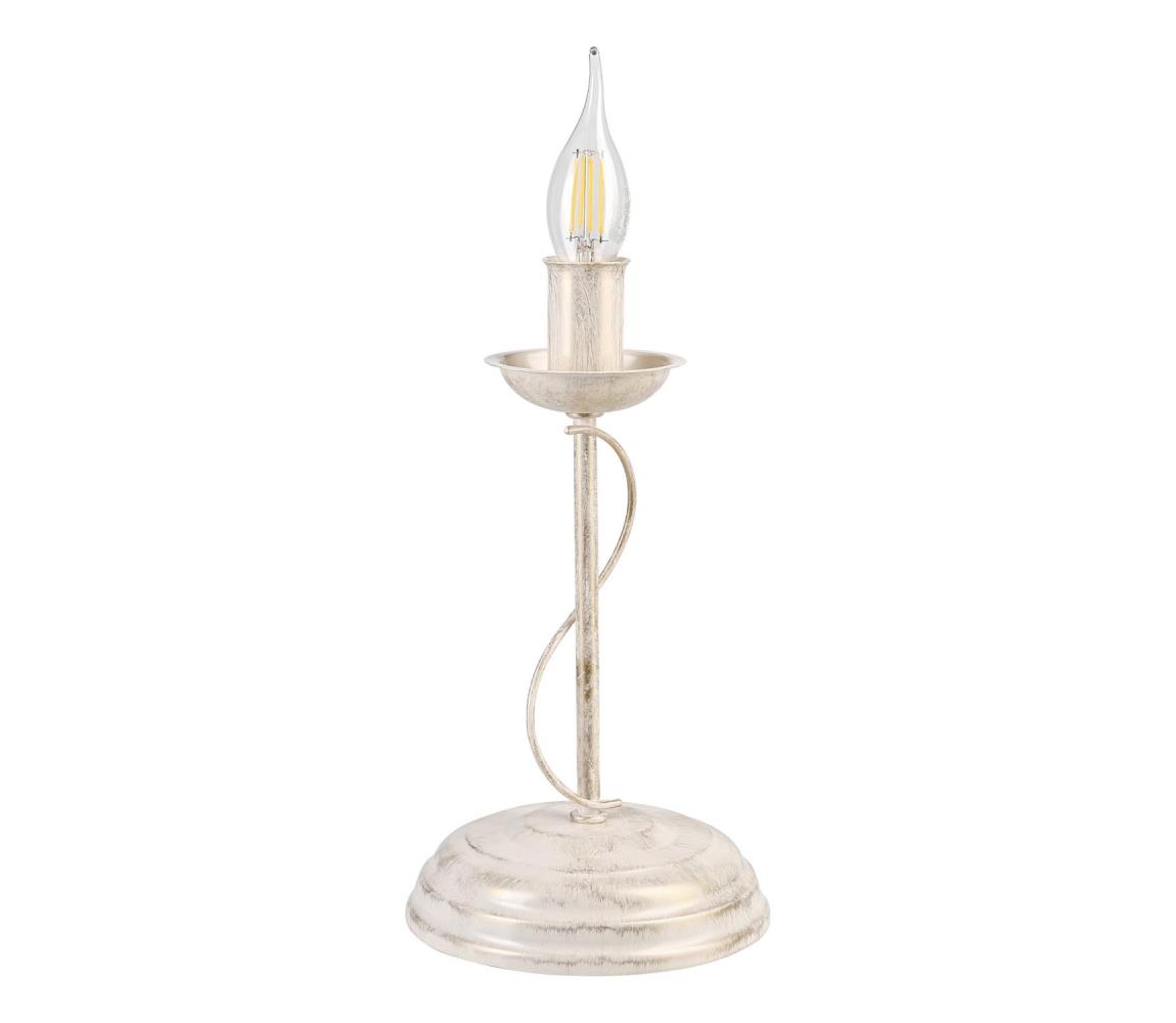 Stolná lampa ANTON 1xE14/60W/230V biela patina LN-1.294/BIAŁA PATYNA