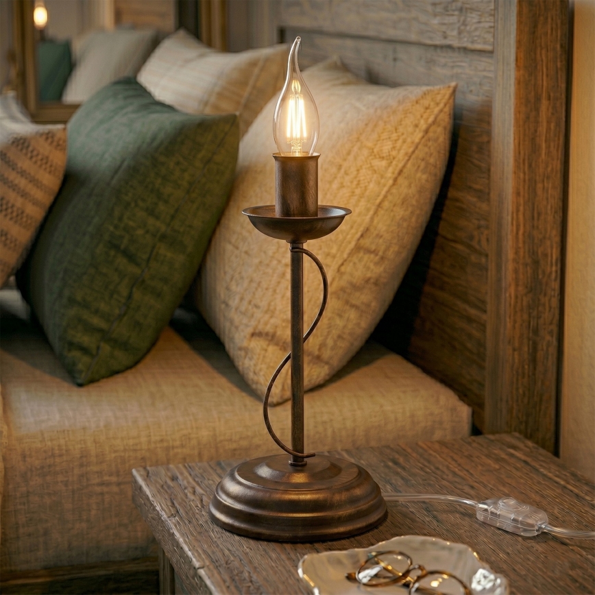 Stolná lampa ANTON 1xE14/60W/230V bronzová