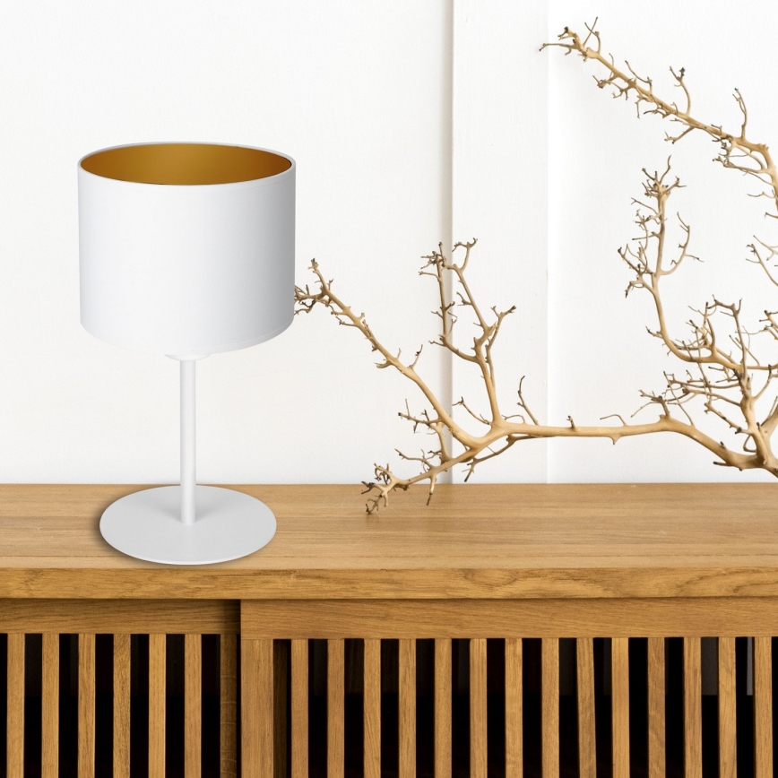 Stolná lampa ARDEN 1xE27/60W/230V pr. 18 cm biela/zlatá