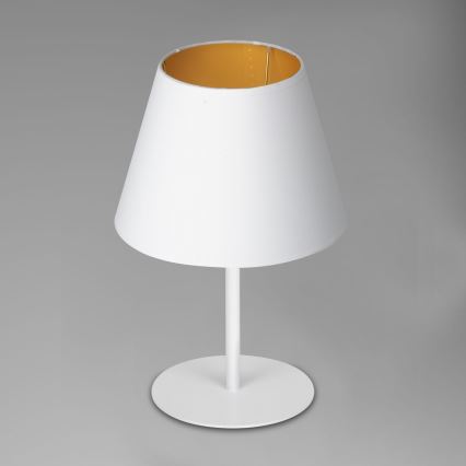 Stolná lampa ARDEN 1xE27/60W/230V pr. 20 cm biela/zlatá