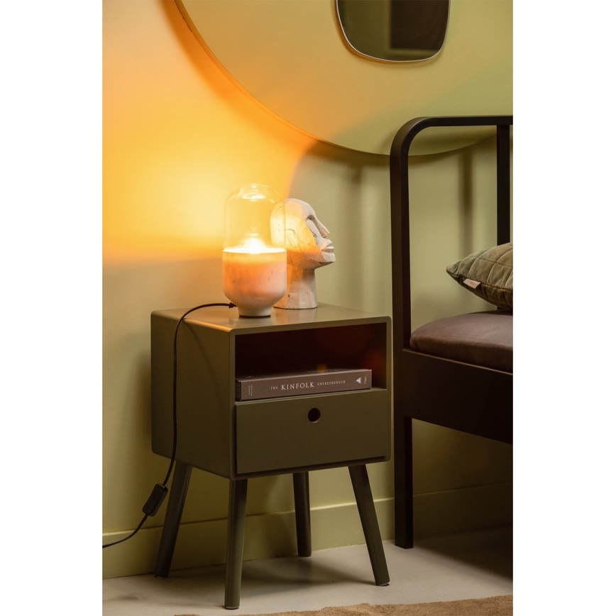 Stolná lampa ASEL 1xE27/25W/230V mramor biela